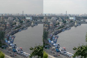 Исходное фото (слева) и более контрастное после применения кривых (справа)